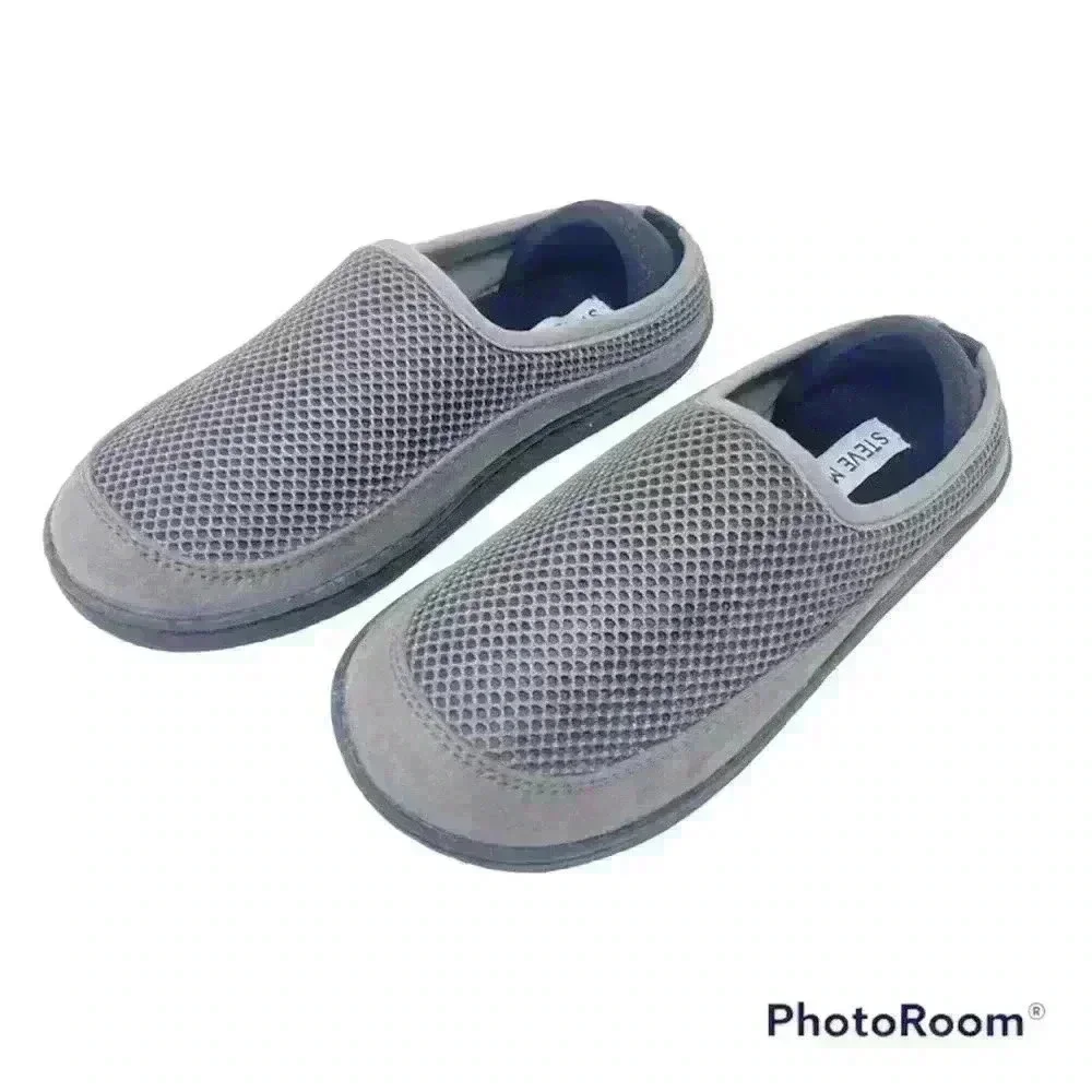 Steve Madden Bdarrenn Flyknit Slippers Grey Slip-On Kids Shoes NIB